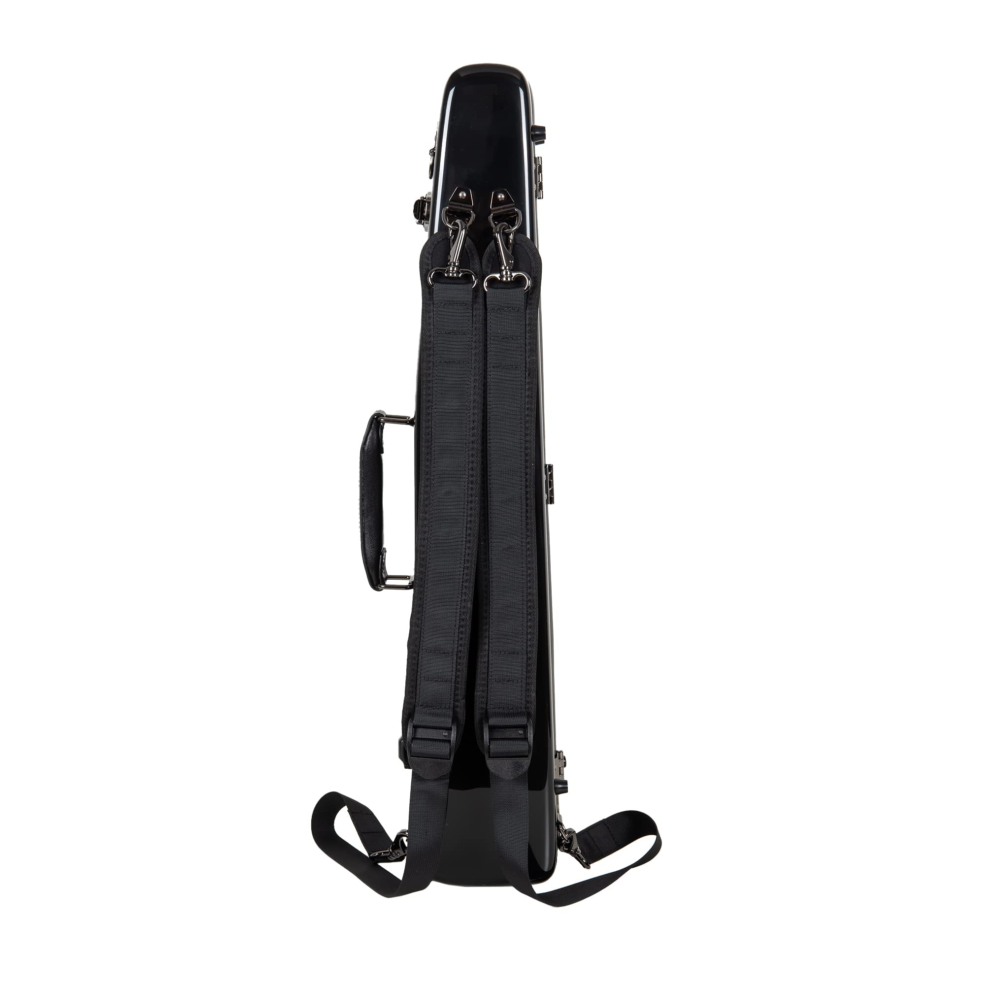 Crossrock Pro-Grade Straight Soprano Saxophone Case | Crimson Red Gloss, TSA Lock, Elite Protection, Detachable Backpack Straps, Accessory Pocket for Professional Musicians