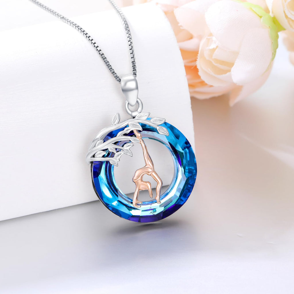 Sport/Music Necklace for Women 925 Sterling Silver Crystal Pendant Tree of Life Jewelry Gifts for Sport Players
