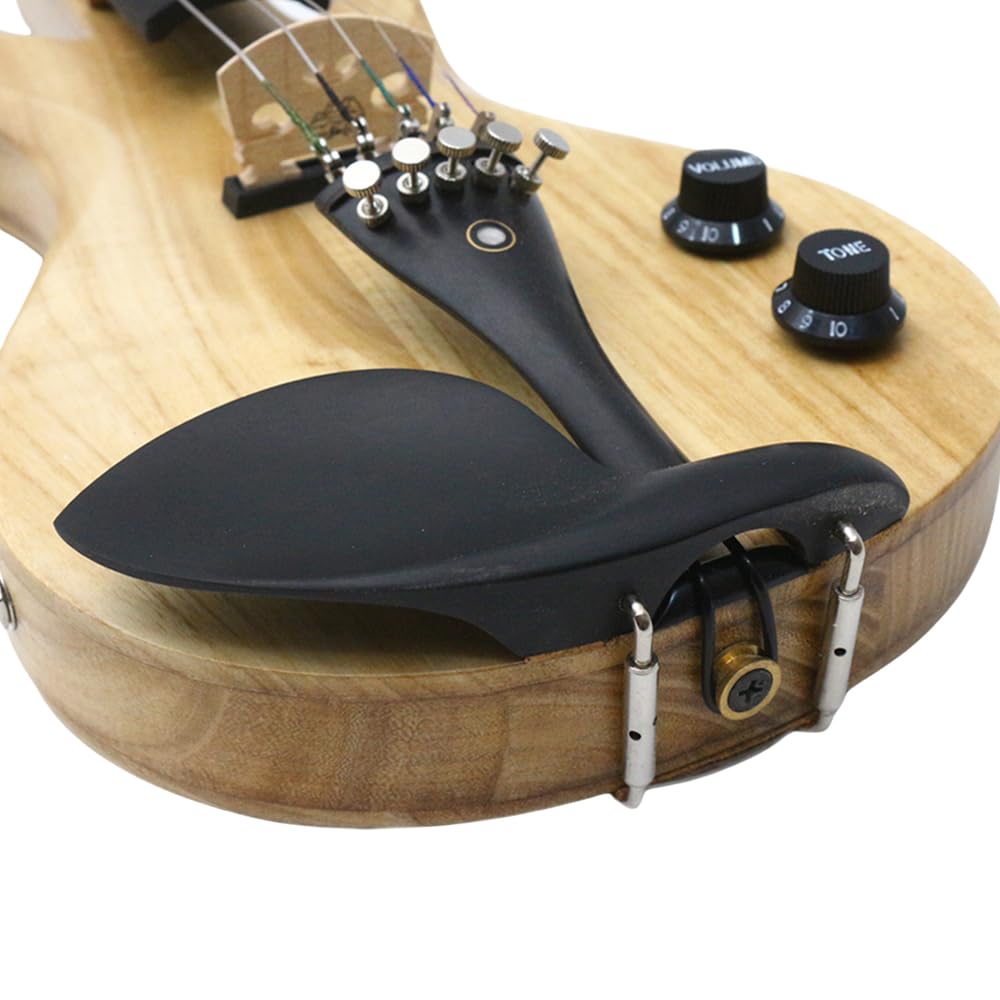 Vetimobato 16 Inch Electric Viola Set Full Size 5-String Solid Wood Practice Viola Kit with Ebony Fingerboard Include Hard Case Brazilwood Bow AUX Cable for Beginners & Adults (5 String Viola Bown)