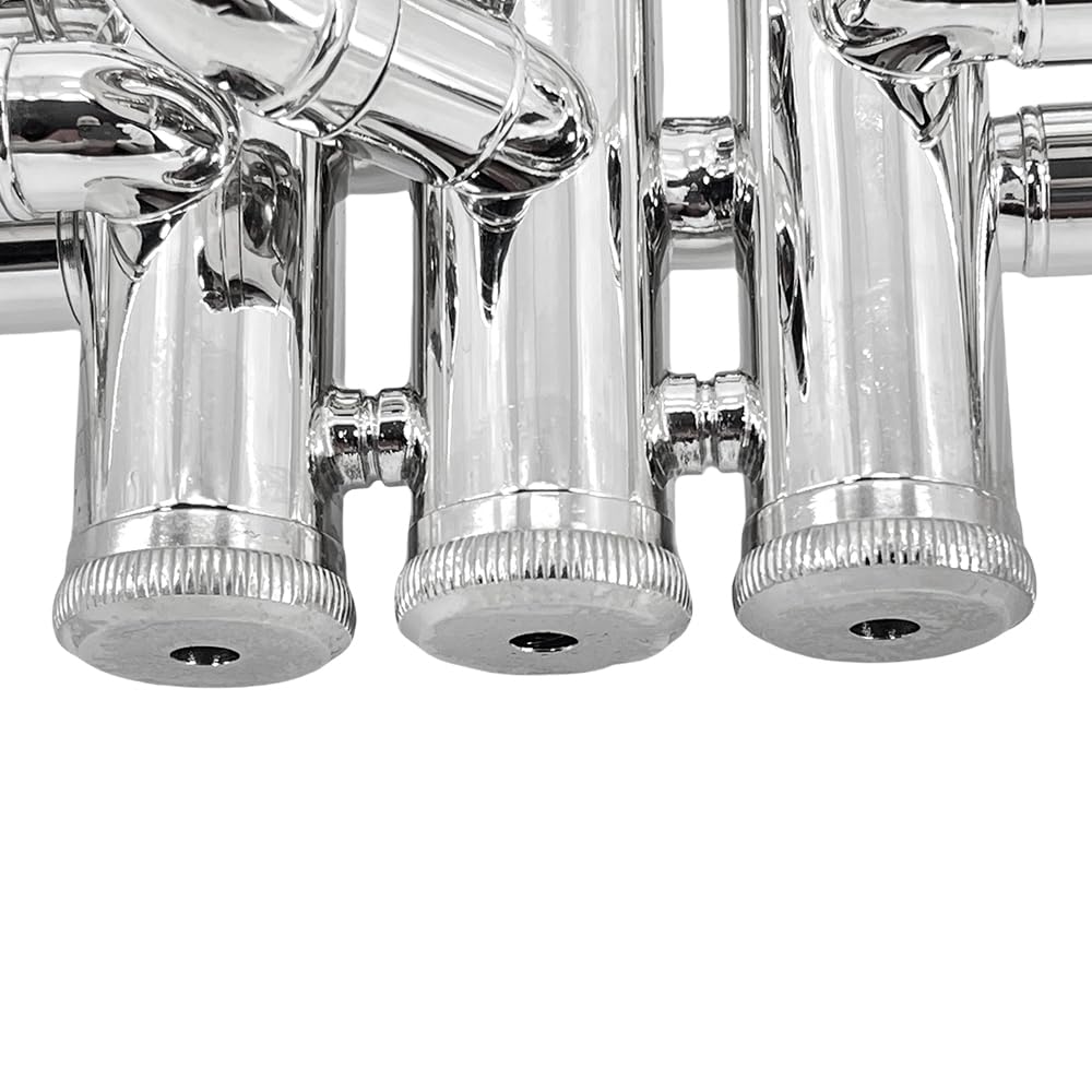 Trumpet Set for Beginners - Includes Silver Standard Trumpet, Hard Case, 7C Mouthpiece, Cleaning Kit, Gloves. Attractive tone, easy to Play for Students