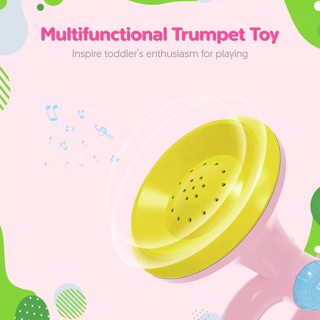 Generic Toddler Musical Trumpet Toy for Kids - 2026 Upgraded Musical Enlightenment Instrument Toy, Develops Musicality, for Boys Girls Ages 3 4 5 6 7 8, Pink