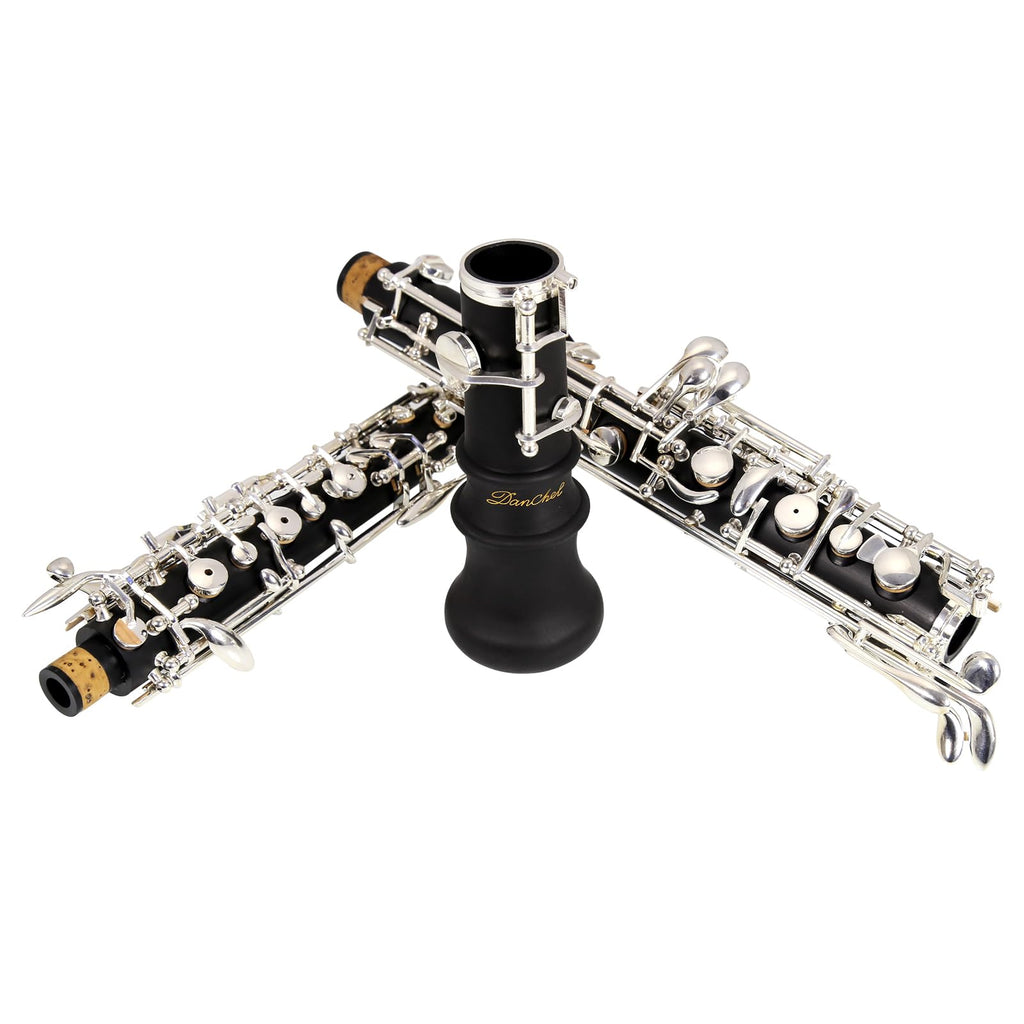 Oboe Professional Performance Level Redwood Body Silver Plated Semi Automatic C Tone with Reeds, Cleaning Cloth, Oboe Swab, Powder Paper, Absorbing Paper, Thumb Rest, Screwdriver, Gloves, Case