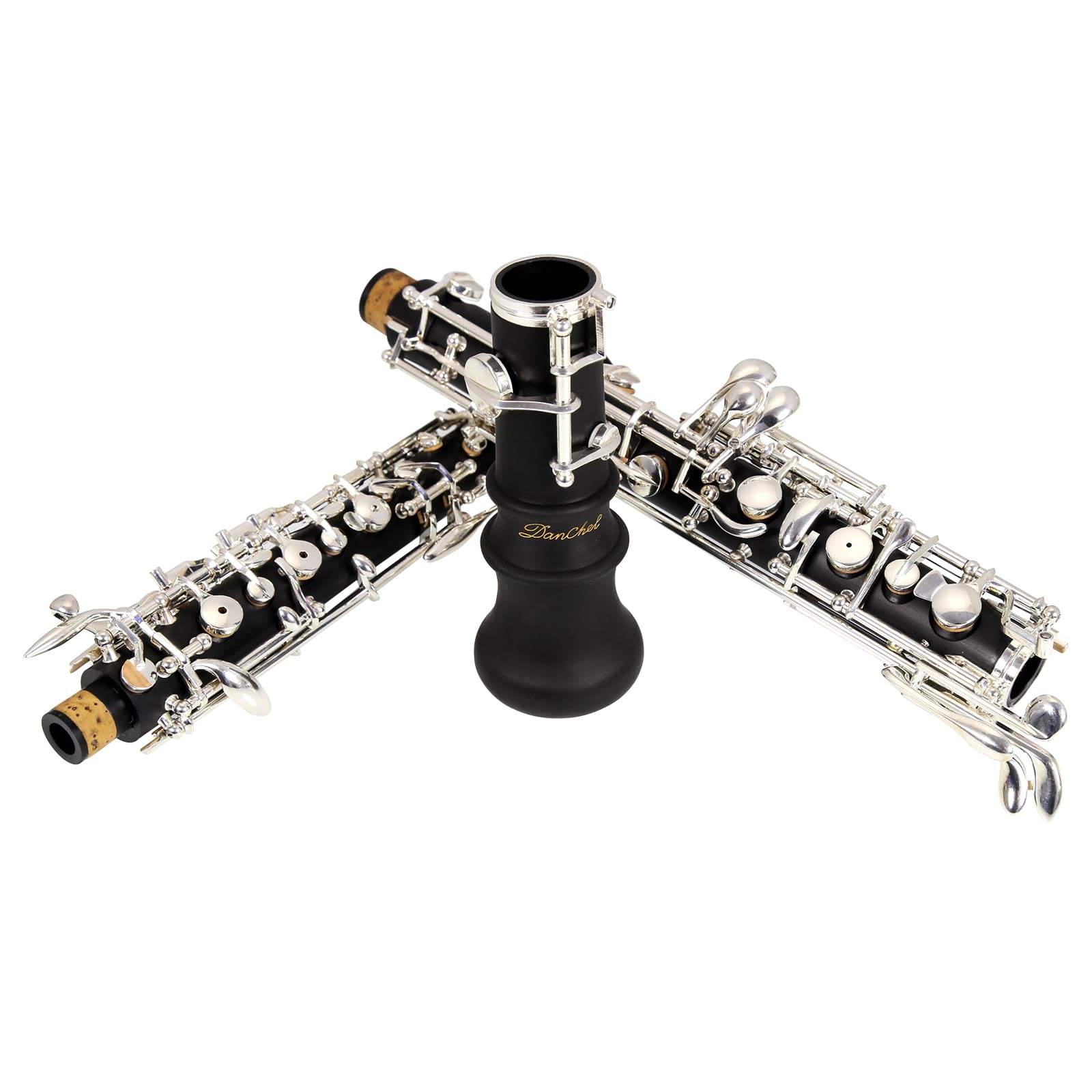 Oboe Professional Performance Level Redwood Body Silver Plated Semi Automatic C Tone with Reeds, Cleaning Cloth, Oboe Swab, Powder Paper, Absorbing Paper, Thumb Rest, Screwdriver, Gloves, Case