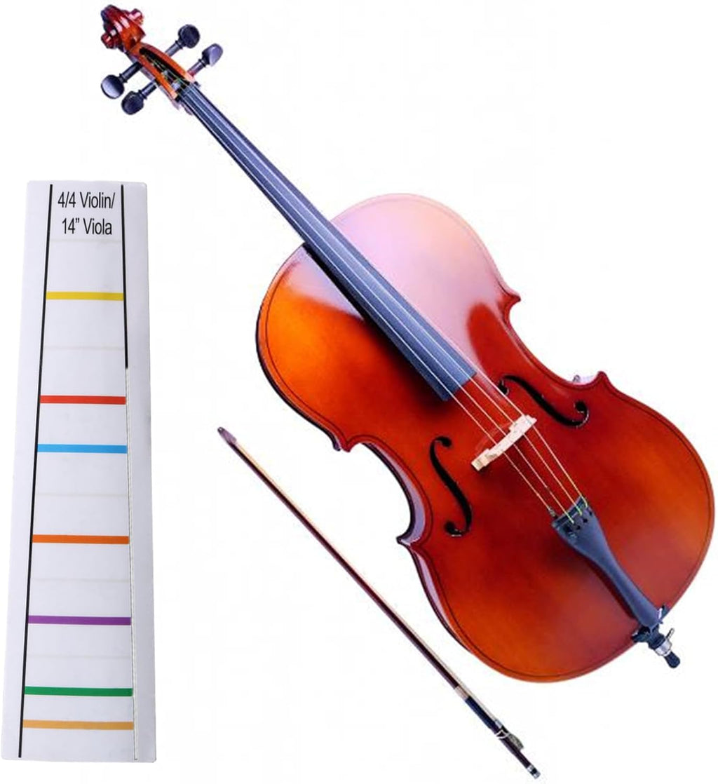 2Pcs 4/4 Violin Tape Violin Finger Guide Fretboard Sticker, Transparent | Fingerboard Marker Fiddle Learn Note Chart Tape for Violin Fingerboard
