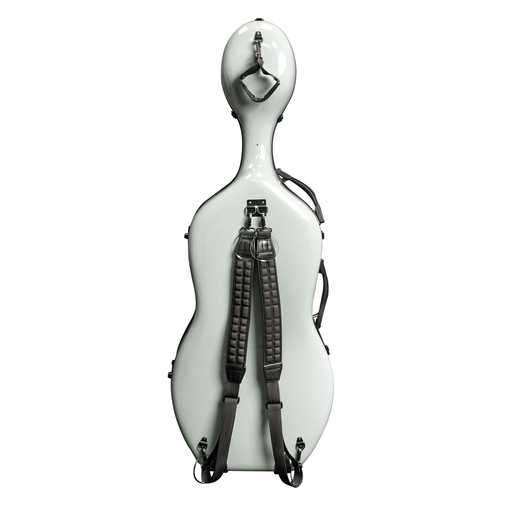 MI&VI CC-9001 Pure 100% Carbon Fiber Cello Case (Full Size) 4/4 with Wheels | Carry Straps | 8lb Lightweight | Tough Shell (3K Blue)