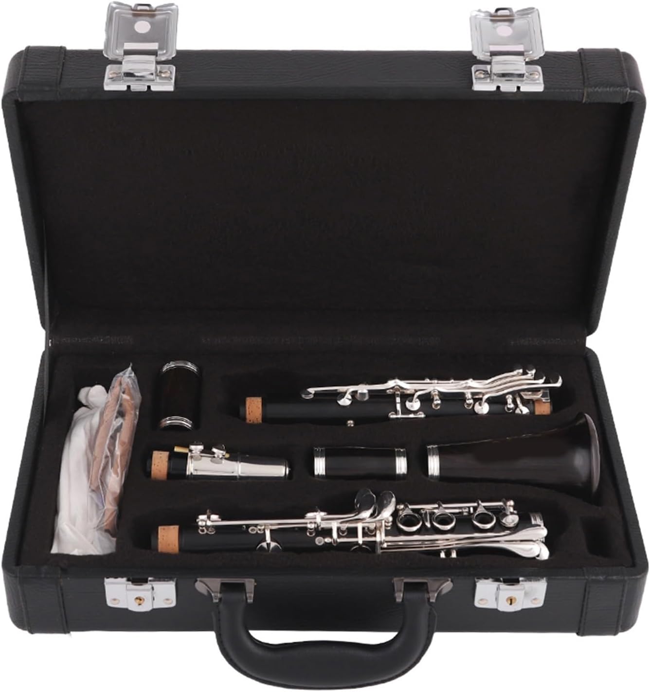 Ebony clarinet 17 keys B flat double two section adjustment instrument for beginners to play and examination Clarinet