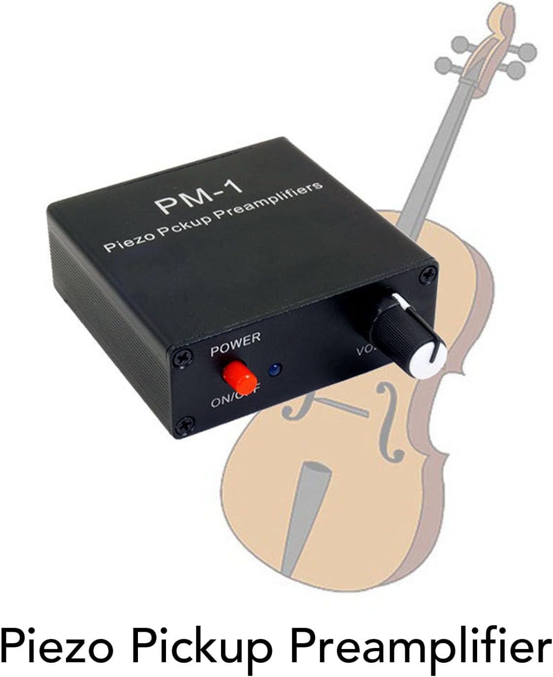 Piezo Pickup Preamp Amplifier for Guitar Cello Violin Ukulele Mandolin with Type C Charging Cable 10 Hours Battery Life