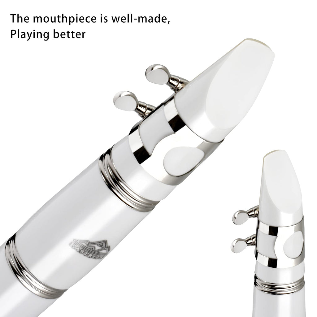 EASTROCK Bb Clarinet 17 Keys ABS Material Wide Range of Tones Particularly Beginner & Students-friendly with Using Tools and 2 Replaceable Barrels