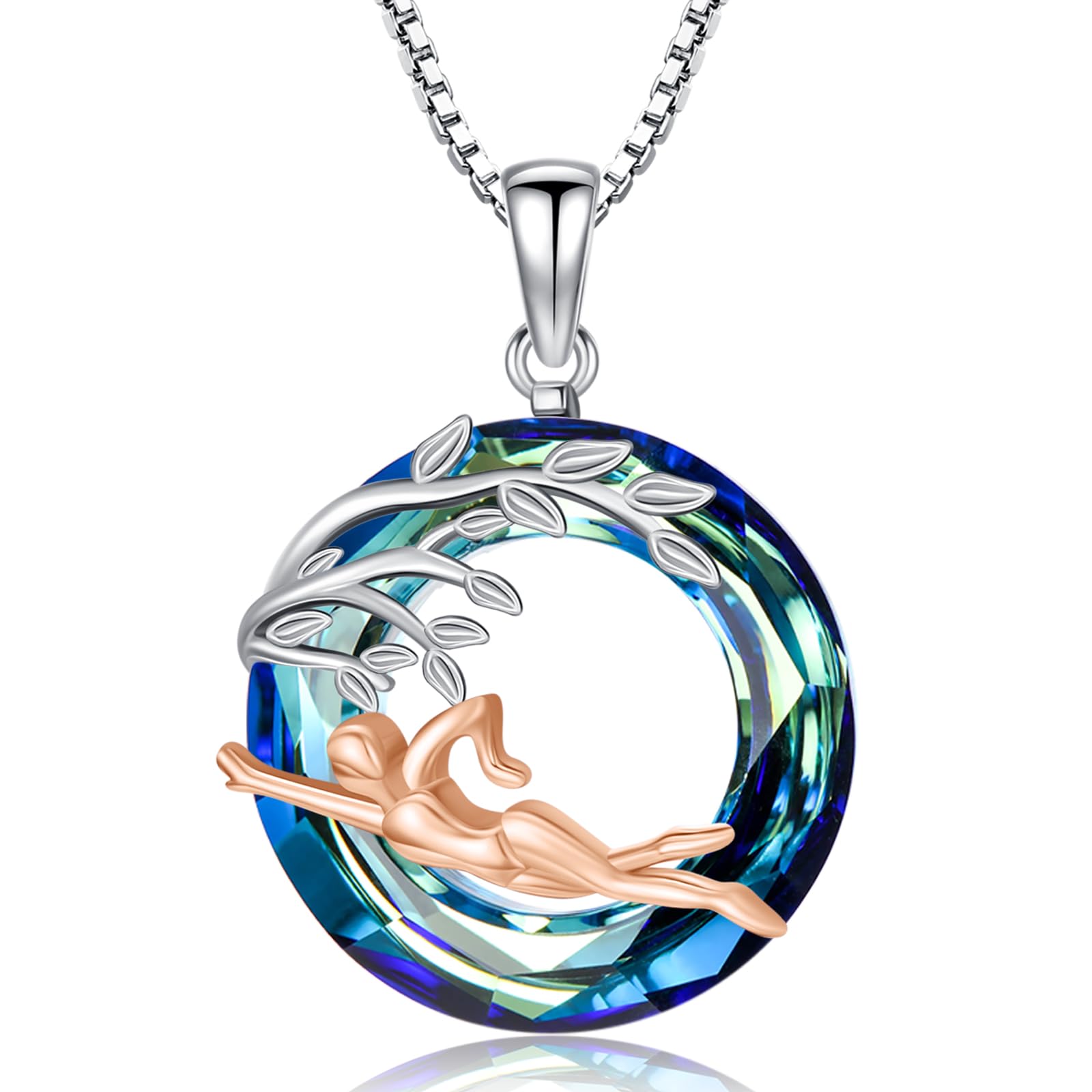 Sport/Music Necklace for Women 925 Sterling Silver Crystal Pendant Tree of Life Jewelry Gifts for Sport Players