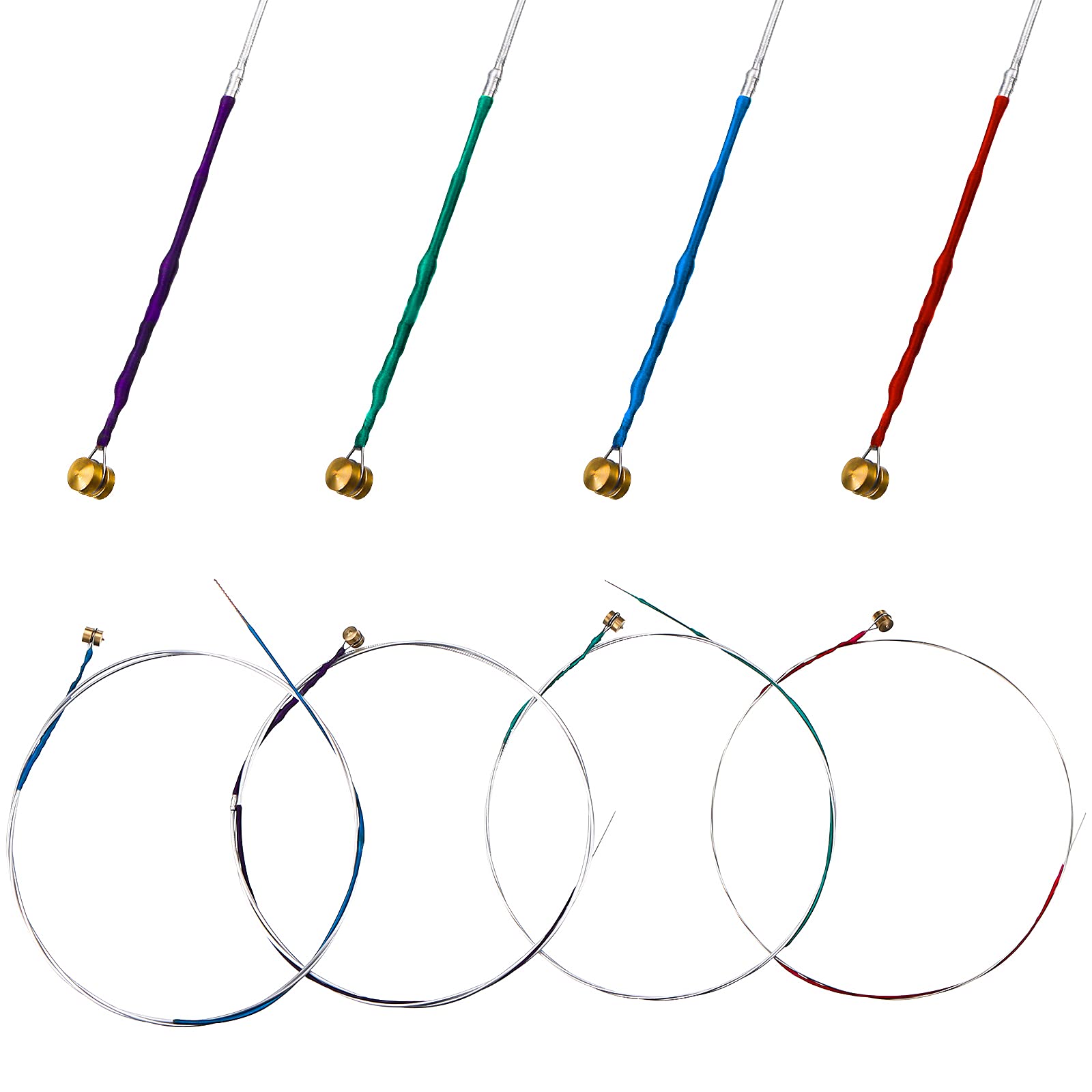 8 Pieces Violin Strings Universal Full Set (g-d-a-e) 4/4 Violin Universal Steel Core Fiddle Strings for Instruments 4/4 3/4 1/2 1/4 - Educator's Choice for Student