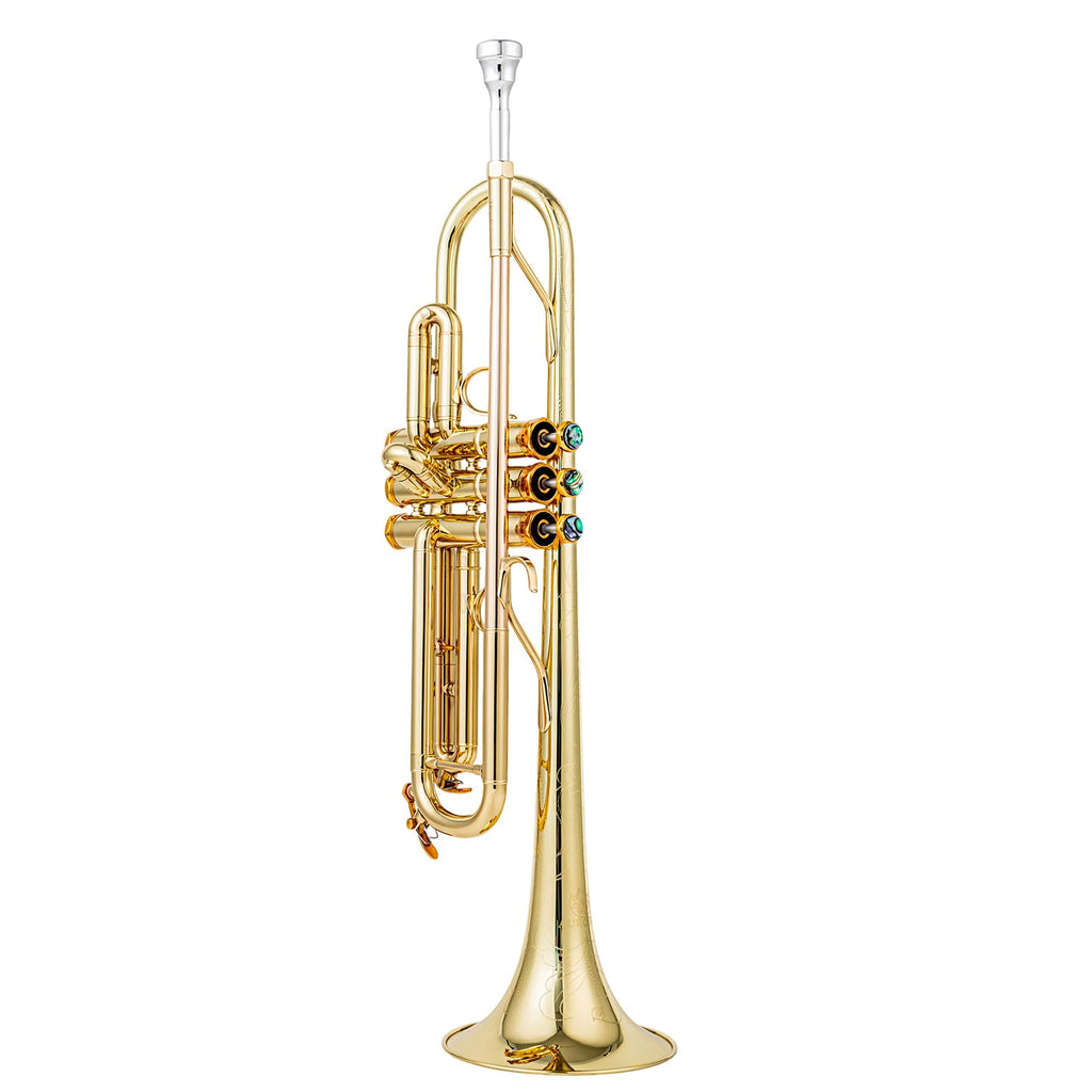 Bb trumpets red gold brass leadpipe mouthpipe advanced student professional trumpet Musical Instruments For Beginner Adults (710 gold brass)