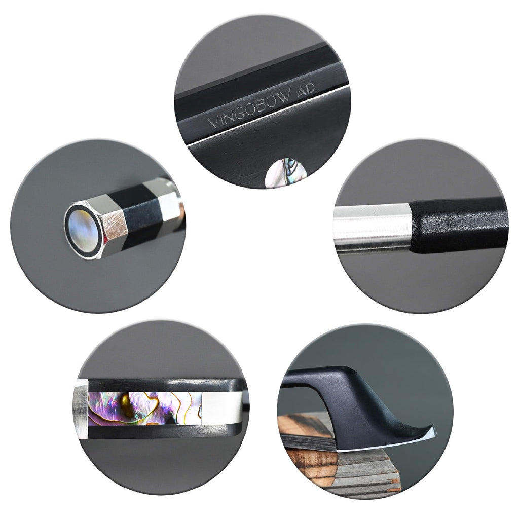 4/4 Size Black Horsehair Carbon Fiber Cello Bow