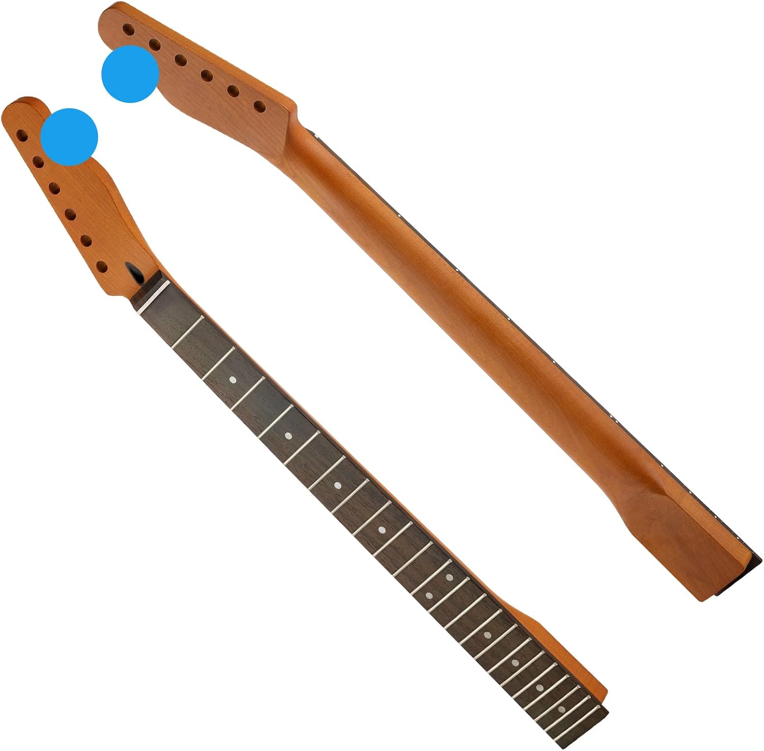 22 Fret TL Canadian Flamed Roasted Maple Professional Electric Guitar Neck, Skunk Stripe Back Inlay,14" Radius of Fingerboard, Bone Nut, Rosewood Fingerboard