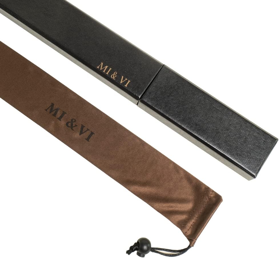 MI&VI Universal Lightweight Bow Case for (1) Single Violin/Viola/Cello Bow with Velvet Bag for Protection - By MIVI Music (Black)