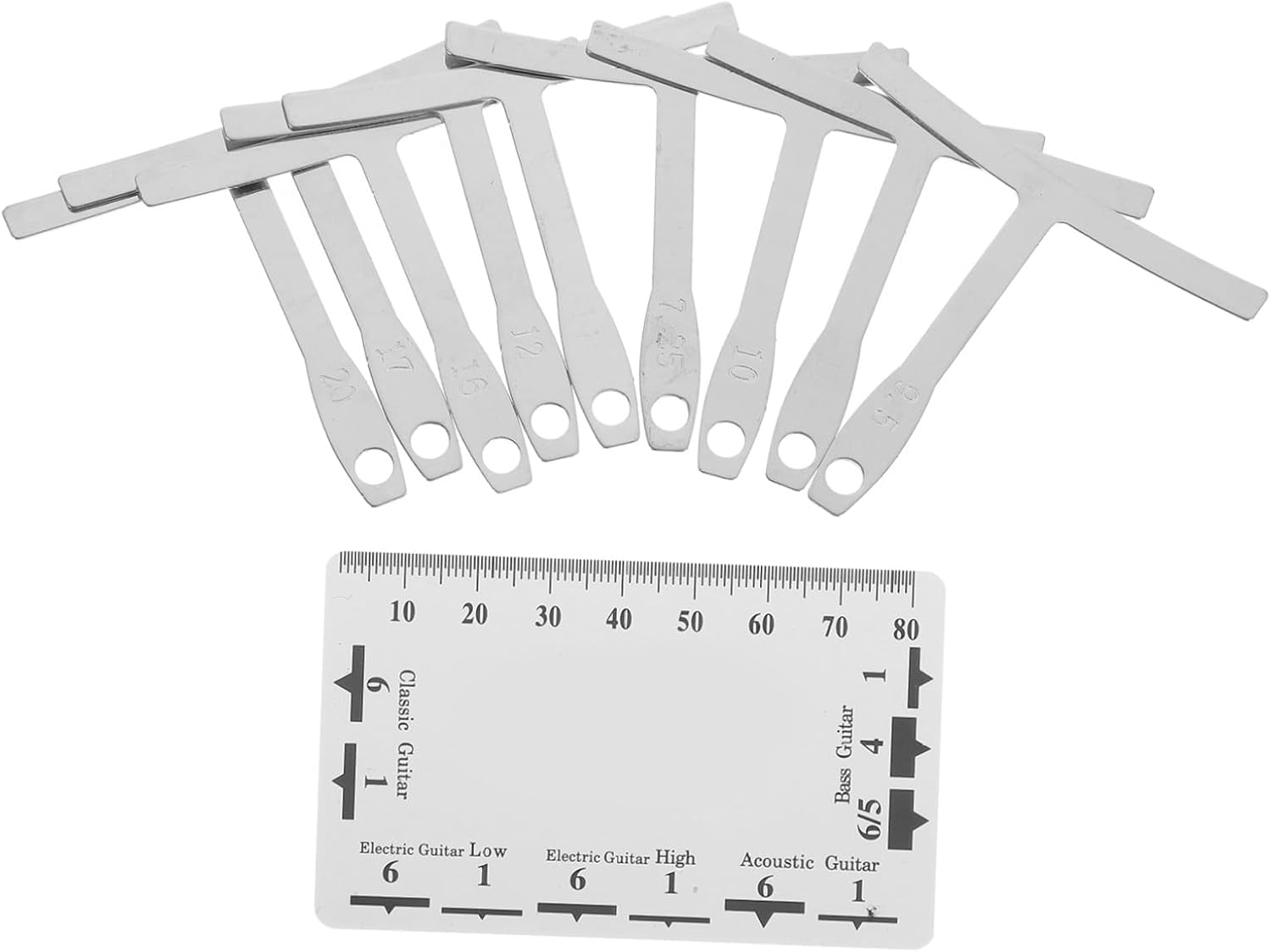 KESYOO 1Set String Action Gauge Tool with Understring Radius Measuring Tool for Guitar and Bass Setup Durable Double Sided Ruler for Accurate String Height Measurements and Easy