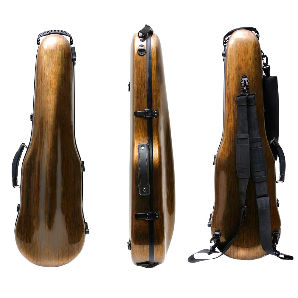 Vetimobato Dazzling Hard Shell Violin Case 4/4 Full Size Strong Light Flight Carbon Fiber Violin Box with Straps Travel Violin Case (Multicolored)