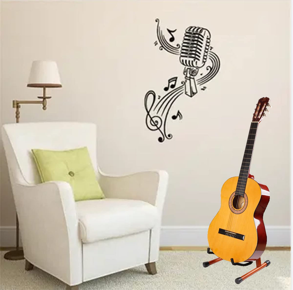 KingPoint Guitar Stand, Guitar Floor Stand, Acoustic Electric Wooden A Frame Folding Guitar Holder Adjustable for Bass, Cello, Mandolin, Banjo, Ukulele (Acacia)