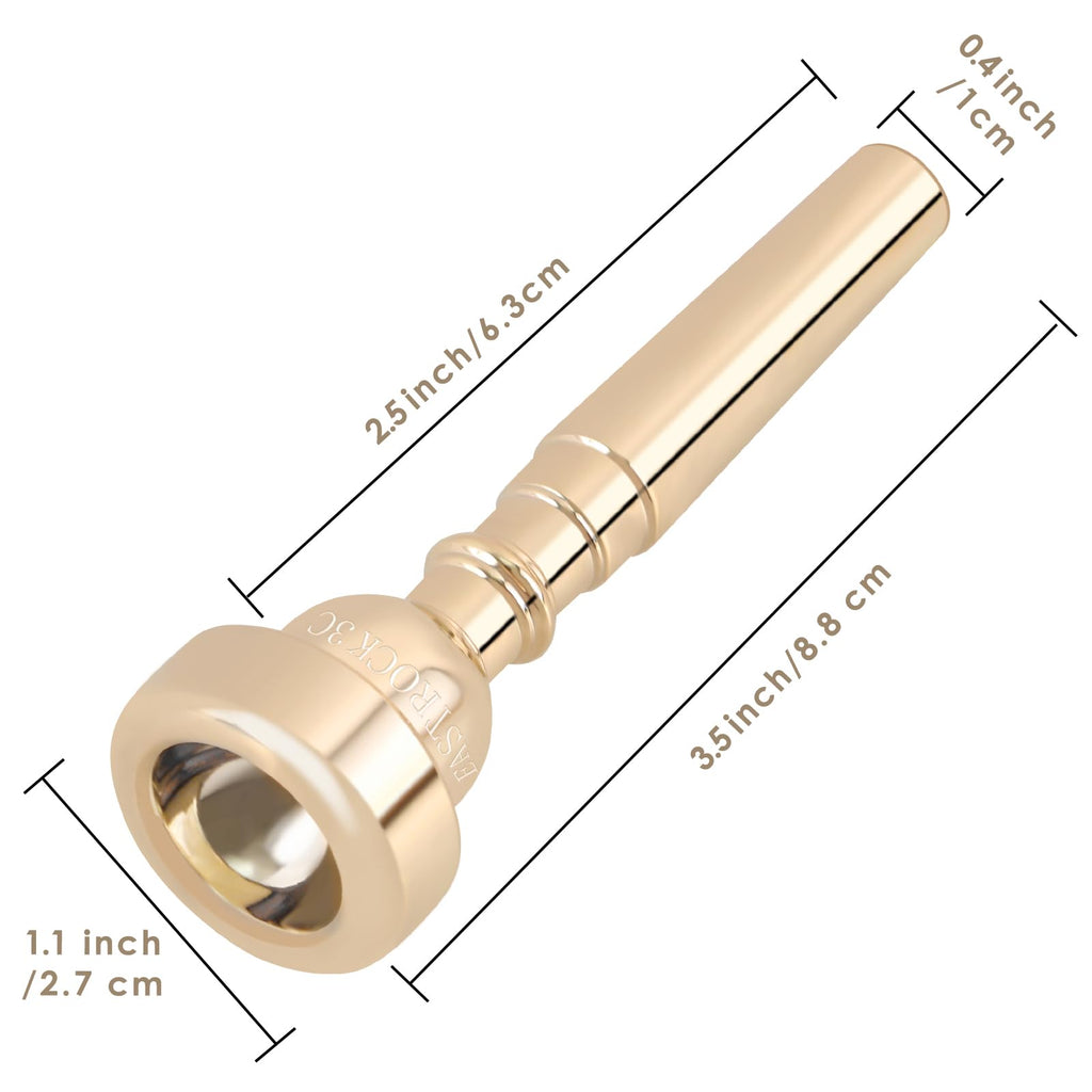 EASTROCK 7C Trumpet Mouthpiece Performance Type 7c Heavy Gold Vacuum Package Trumpet Instrument Accessories