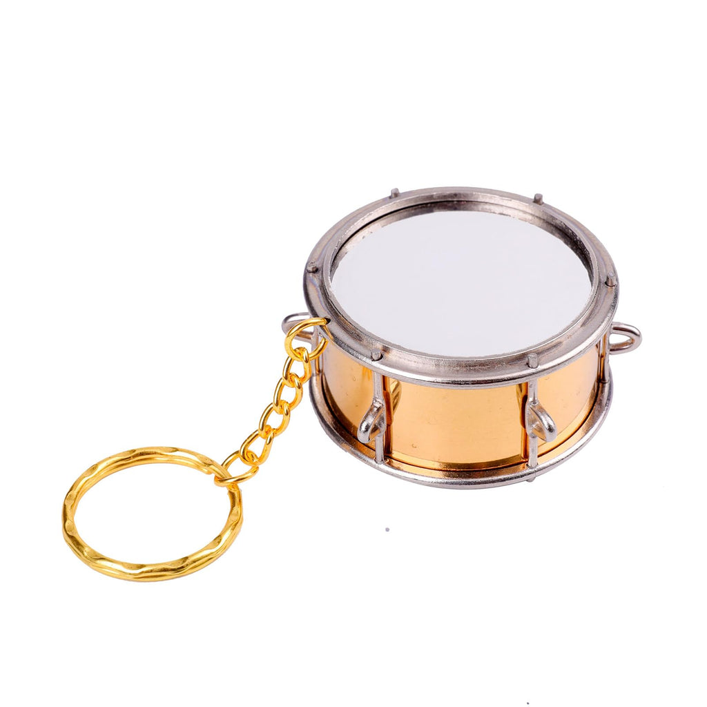 Miniature Musical Instrument Keychain with Case Brass Mini Collectible Figurines Replica Key Ring Birthday Gifts