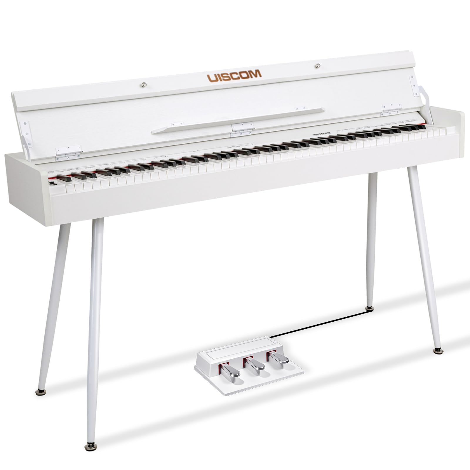 UISCOM 88 Key Weighted Digital Piano - Wooden Desk Electric Piano Transforms Between Desk and Vanity - Progressive Hammer-Action Keyboard, Perfect for Beginners with MIDI Functionality