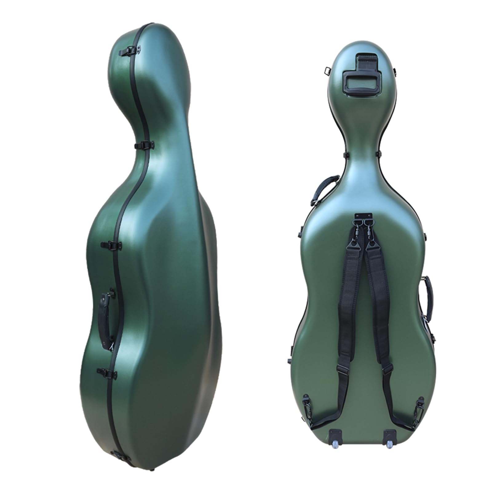 Cello Case 4/4 Carbon Fiber Ultra Lightweight Durable Hard Shell Professional Case with Wheels&Built-in Handles,Travel (pink)