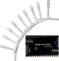 10 Pcs Luthier Tools, 9 Pcs Guitar Radius Gauge 1 String Action Gauge Ruler Measuring Setup Tool Kit for Guitars Bass Black+Silver