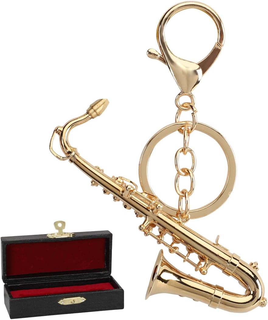 Musical Instrument Keychain, Miniature Saxophone Keychain,Musical Instrument Gift,Christmas Ornament