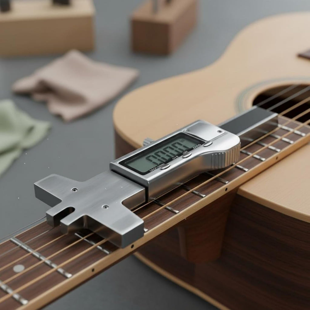 YIJU String Height Gauge Digital Guitar Measuring Gauge String Action Ruler Metal Instrument Tool For Detailed Guitar Measurements Suitable For Technicians Maintenance Luthiers Repair Work