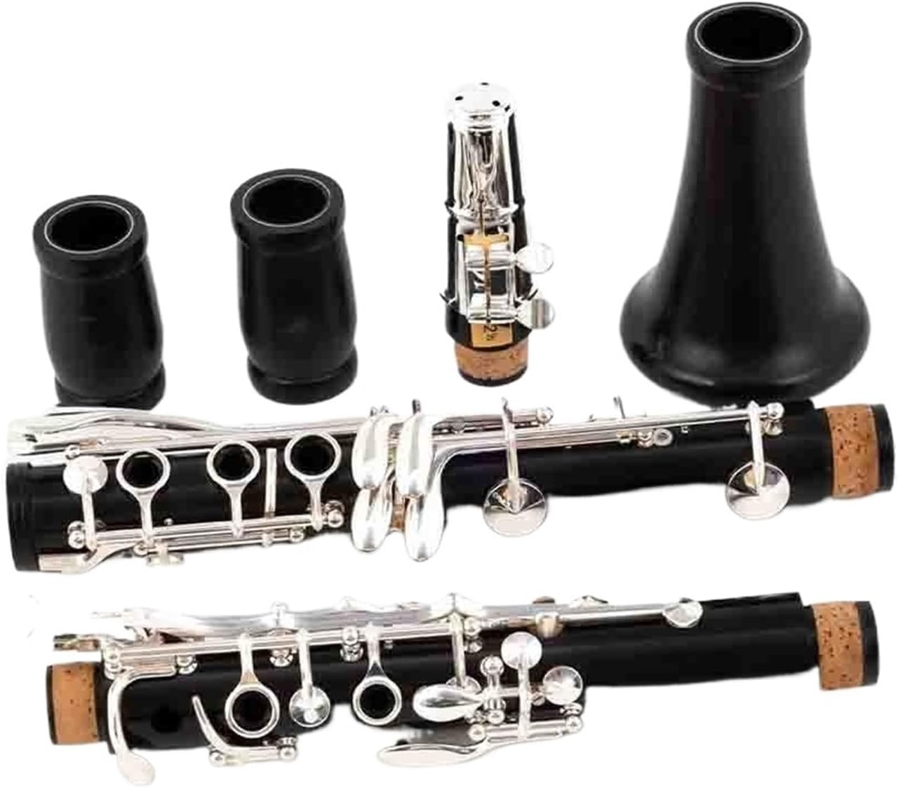 Ebony Clarinet Bb Silver Plated 17 Keys Wood Clarinet Instrument