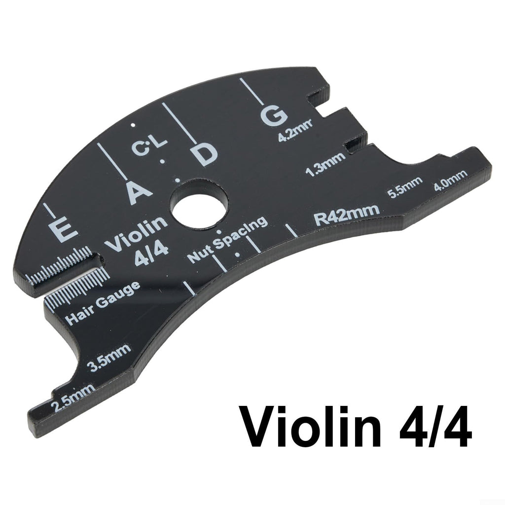 Violin For Bridge Template For Violin Cello Double Bass Multifunctional Luthier Tool For String Height Chord Distance Measurement And Repair Full Size Plastic Gauge Black(Violin 1/2)