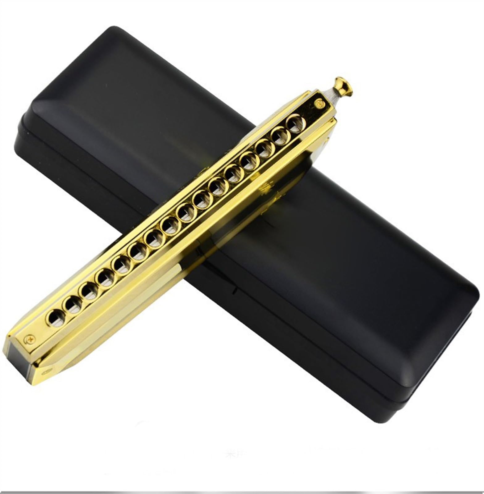 16 Holes 64 Tone C Key Chromatic Harmonica Professional Wind Musical Instruments With Case Beginner Harmonica (Color : Silver)