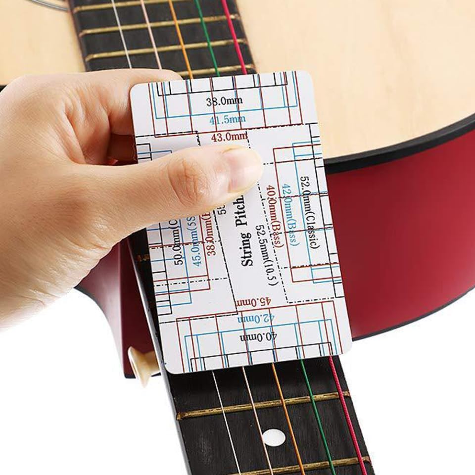 2Pcs String Action Gauge Ruler Measurement Tool for Electric Acoustic and Bass Guitars Includes and Rulers for Precise String Height