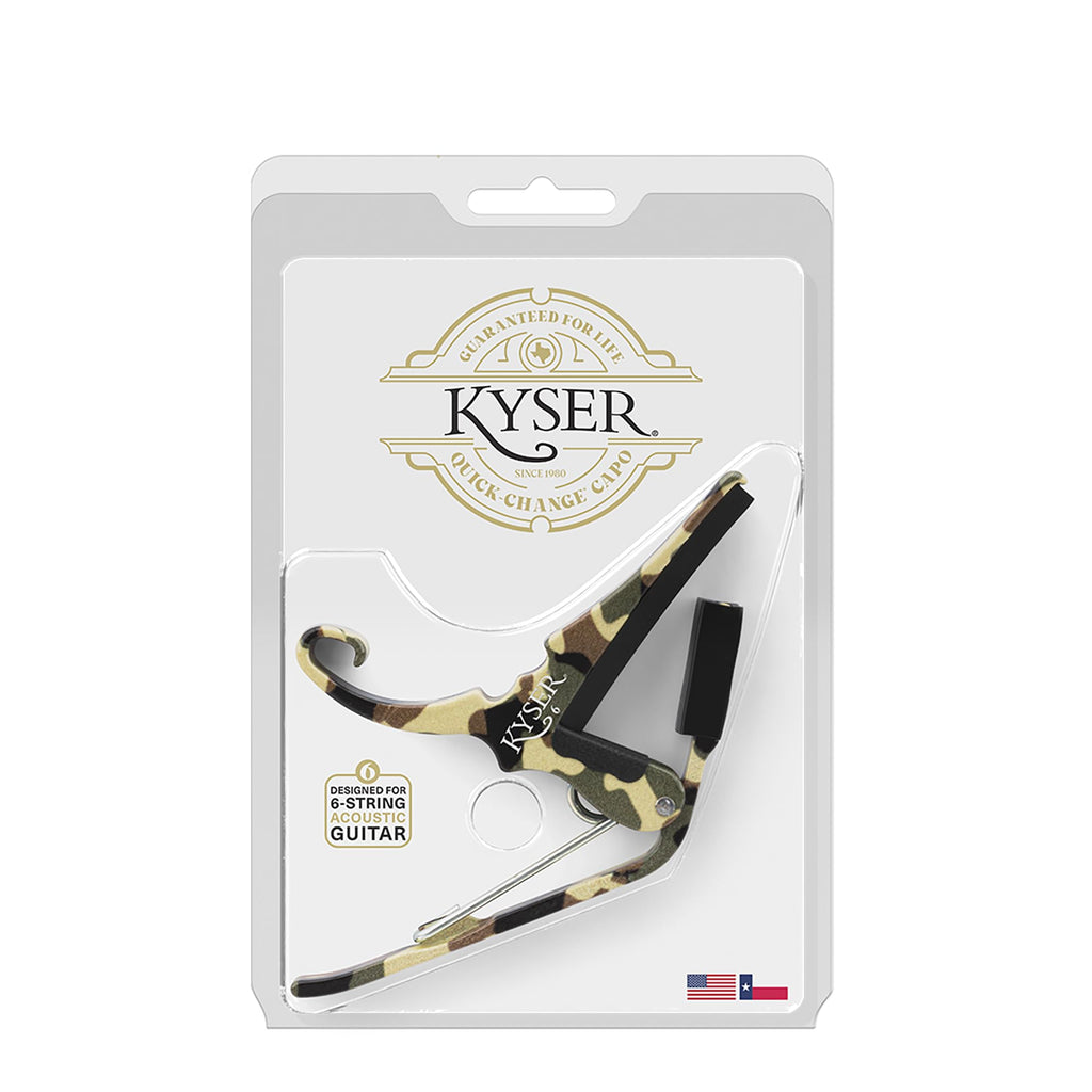 Kyser Quick-Change Guitar Capo for 6-string acoustic guitars, Black, KG6BA