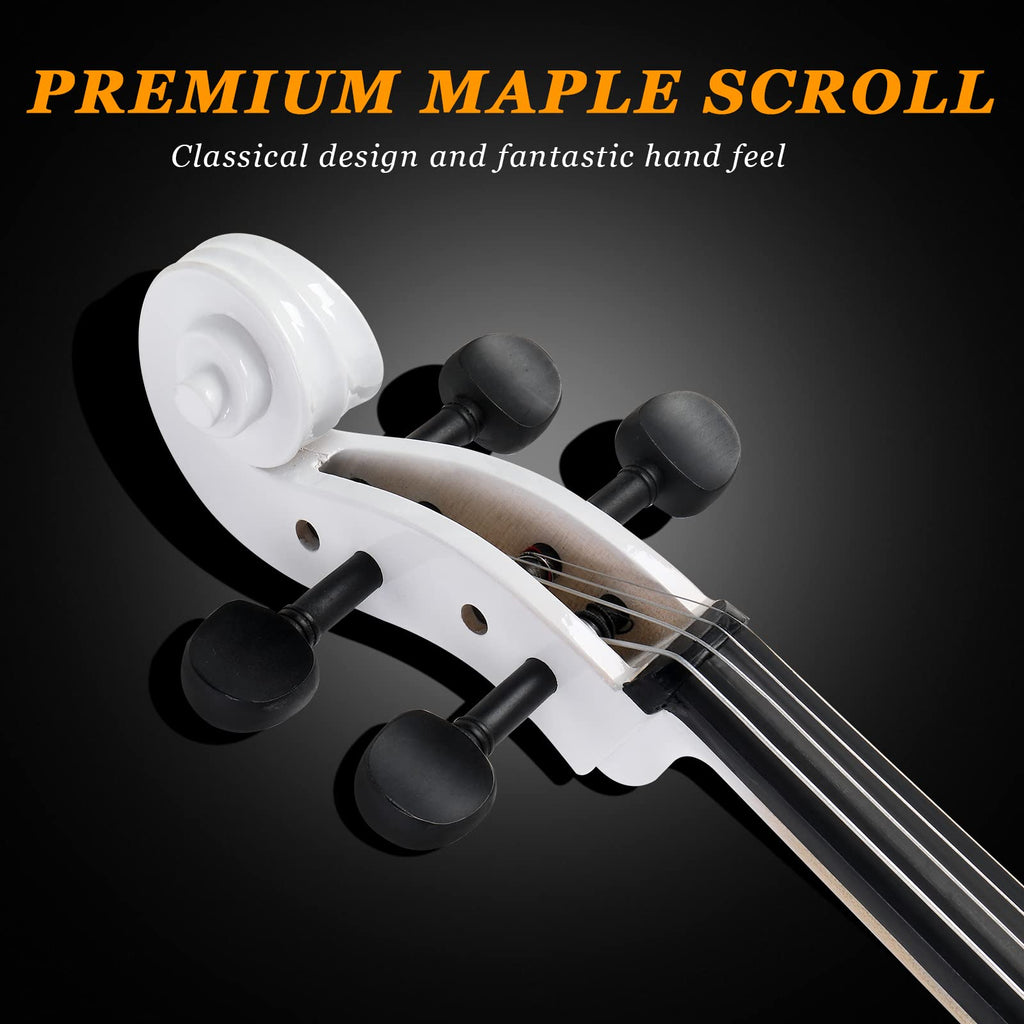 Ktaxon Full-Size Cello, Beginner Cello 4/4, Acoustic Cello Set with Portable Bag, Bow, Rosin, Bridge, Adults & Kids String Musical Instruments(White)