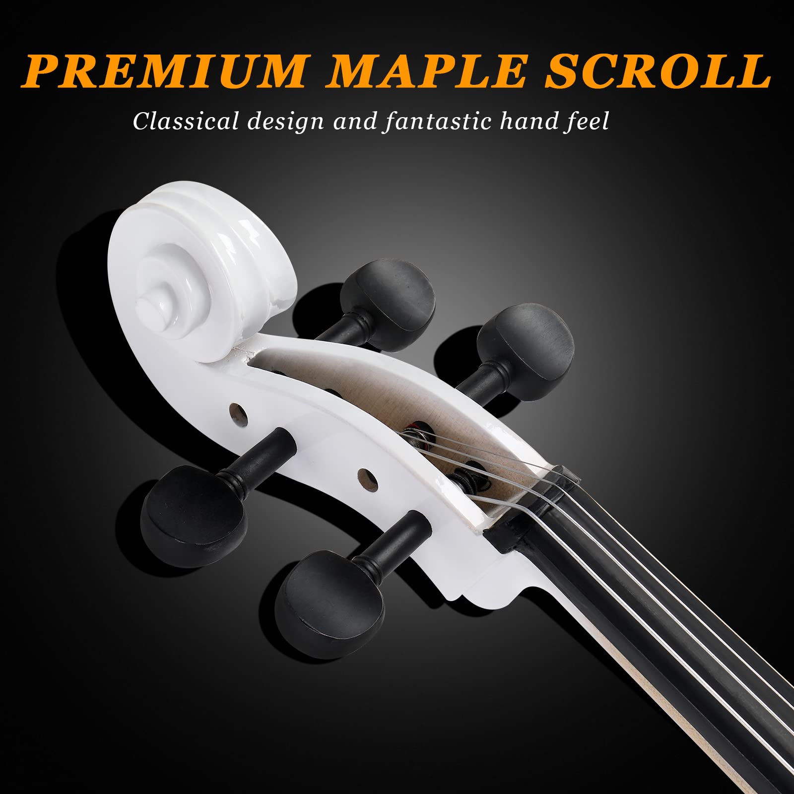 Ktaxon Full-Size Cello, Beginner Cello 4/4, Acoustic Cello Set with Portable Bag, Bow, Rosin, Bridge, Adults & Kids String Musical Instruments(White)