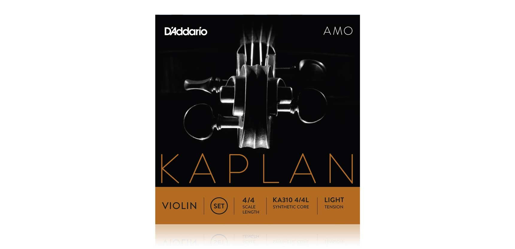 D'Addario Kaplan Amo Violin Strings - Full Set - KA310 4/4M - Violin Strings - 4/4 Scale, Medium Tension