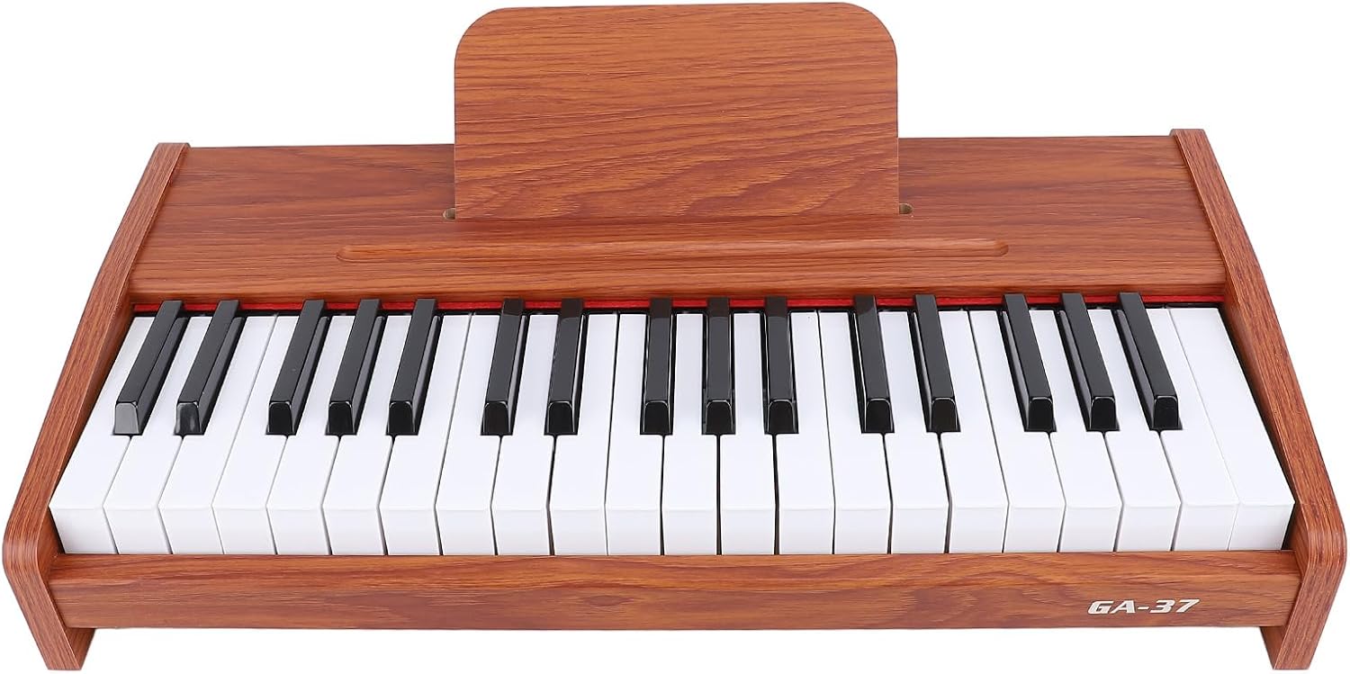 Alomejor 37 Key Piano Keyboard, Electronic Organ Music Toy for Kids with Imitation Wood Grain Design, Stable Construction and Standard Size Keys, 3 Full Octaves for Educational Instrument