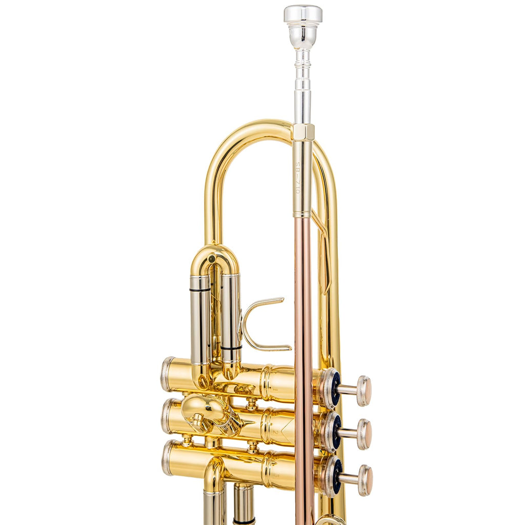 Bb trumpets red gold brass leadpipe mouthpipe advanced student professional trumpet Musical Instruments For Beginner Adults (710 gold brass)