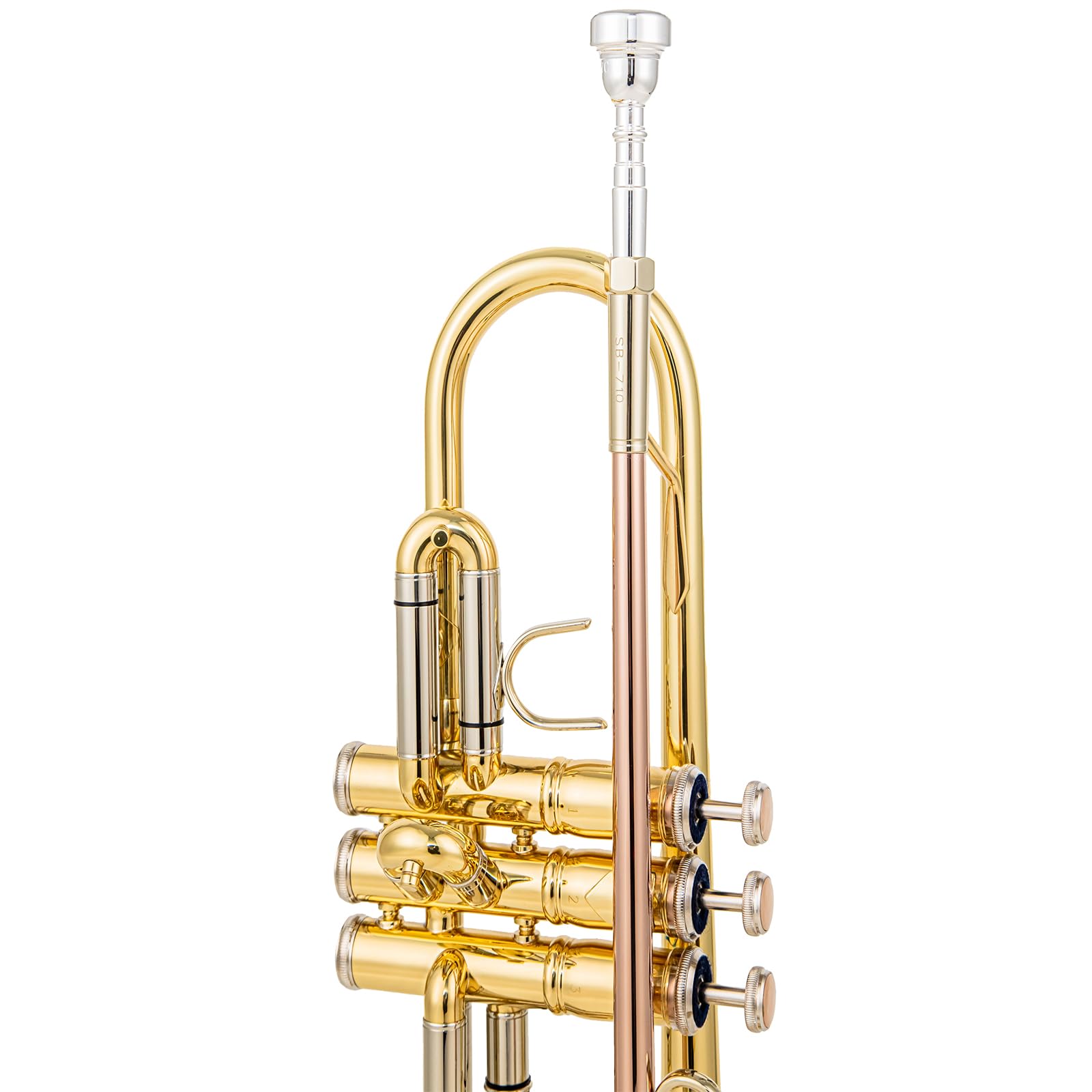 Bb trumpets red gold brass leadpipe mouthpipe advanced student professional trumpet Musical Instruments For Beginner Adults (710 gold brass)
