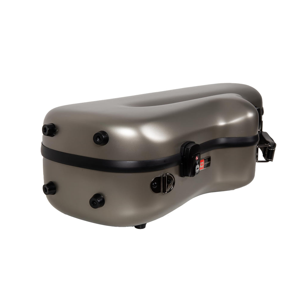 Crossrock Low A Baritone Saxophone Case with Wheels | Polycarbonate Hard Shell, TSA Lock, Anti-Scratch Finish, Neck & Mouthpiece Storage–Black (CRF4050BSBK)