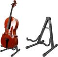 pugdodo Cello Stand Adjustable, Folding Cello Support Stand, A-Frame Folding Cello Holder Compatible for Violin 1/8-4/4 Cellos Guitars Electric Bass Electric Guitar Stand Acoustic, Black (black)