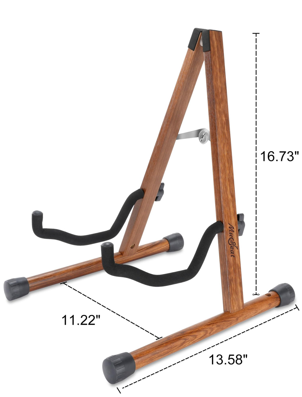 Cello Stand with Bow Holder, Mahogany Wooden A-Shape Floor Stand with Padded Foam, Handcrafted Cello Rack Fits 1/2, 3/4, 7/8, 4/4 Full-Size and Guitar, Instrument Holder for Home and Studio Display
