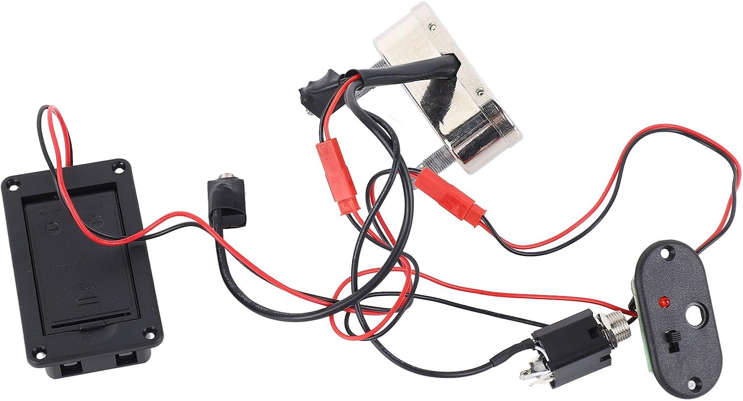 Cello Pickup with EQ Preamplifier, Metal Plastic Electronic Cello Pickup for 4/4 3/ Electric, High Sensitivity Low Noise, Easy Install for Practice Recording Stage Use