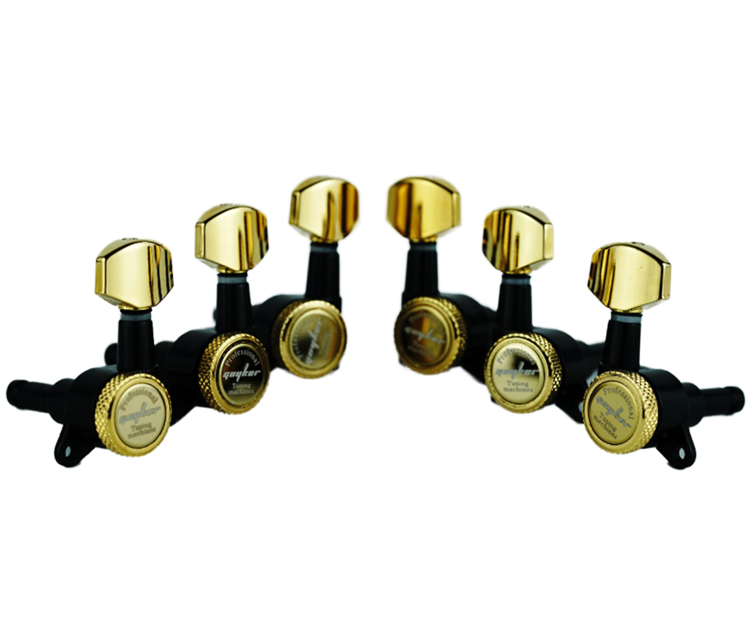 Guyker Guitar Locking Tuners (6 for Right) - 1:18 Lock String Tuning Key Pegs Machine Head with Hexagonal Handle Replacement for ST TL SG LP Style Electric, Folk or Acoustic Guitars - Chrome