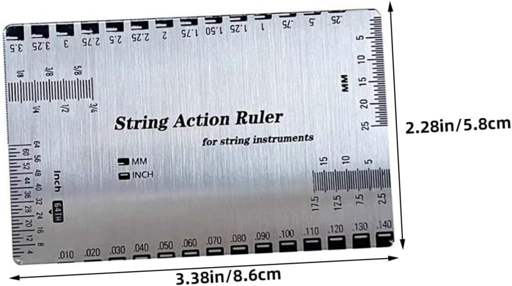 Holibanna High Precision Guitar String Action Ruler for Luthiers Portable Measurement Tool for Accurate Neck String Height Essential for Guitar and Bass Setup