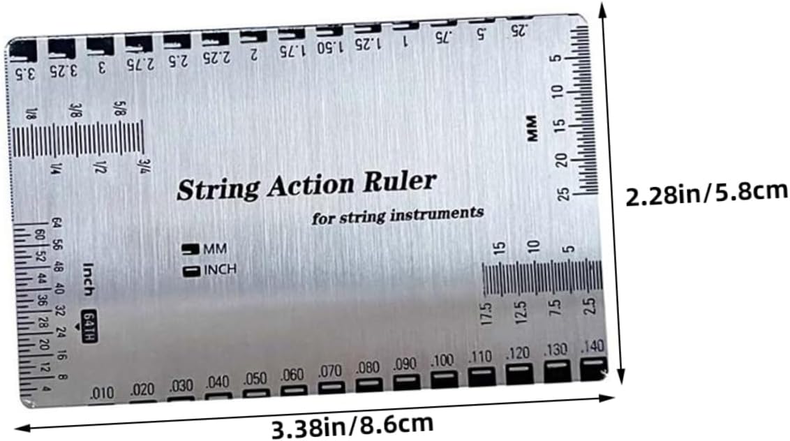 Holibanna High Precision Guitar String Action Ruler for Luthiers Portable Measurement Tool for Accurate Neck String Height Essential for Guitar and Bass Setup