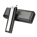 Students Harmonica 16 Holes 64 Tone C Key Chromatic Harmonica Professional Wind Musical Instruments With Case (Color : Gold)