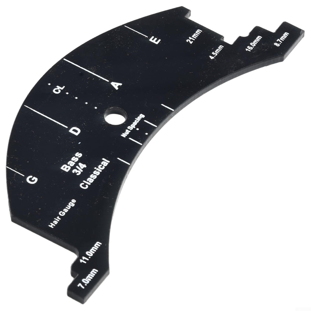 Violin For Bridge Template For Violin Cello Double Bass Multifunctional Luthier Tool For String Height Chord Distance Measurement And Repair Full Size Plastic Gauge Black(Violin 1/2)