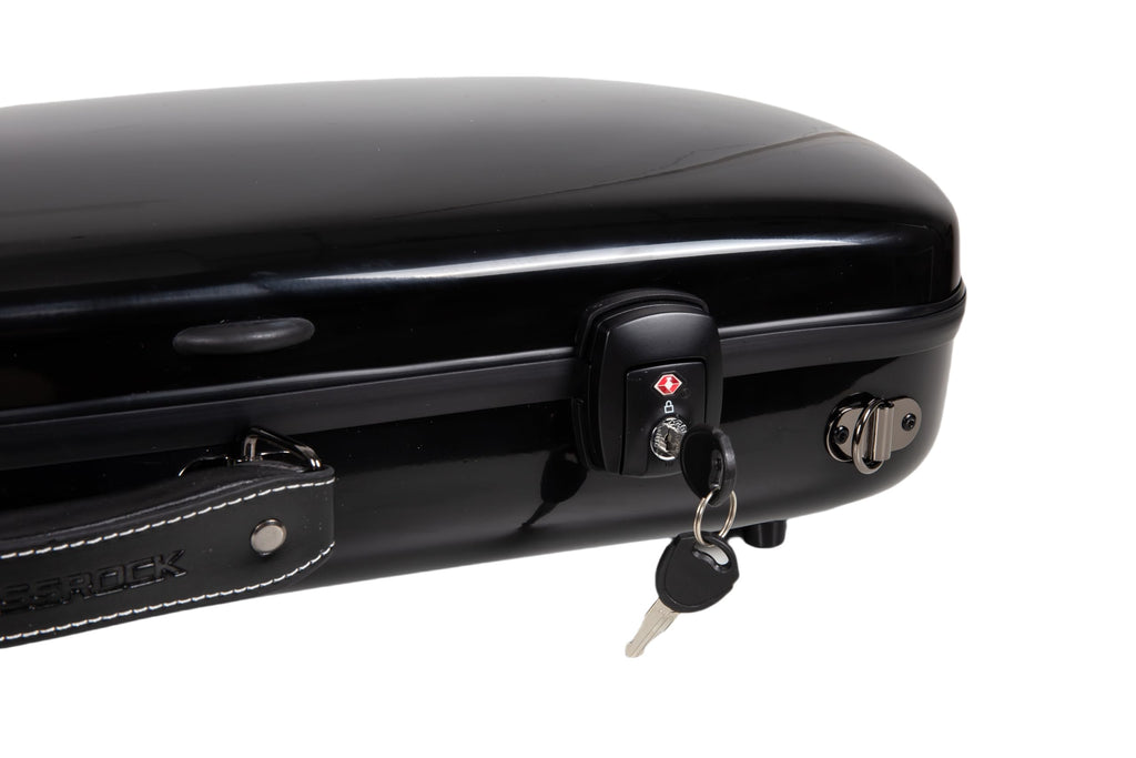 Crossrock Fiberglass Double Violin Case fits Two 4/4 Full-Size Violins- Includes TSA lock, Protective Blanket, Hygrometer, Removable Shoulder Straps- Milky White (CRF2020DVMW)