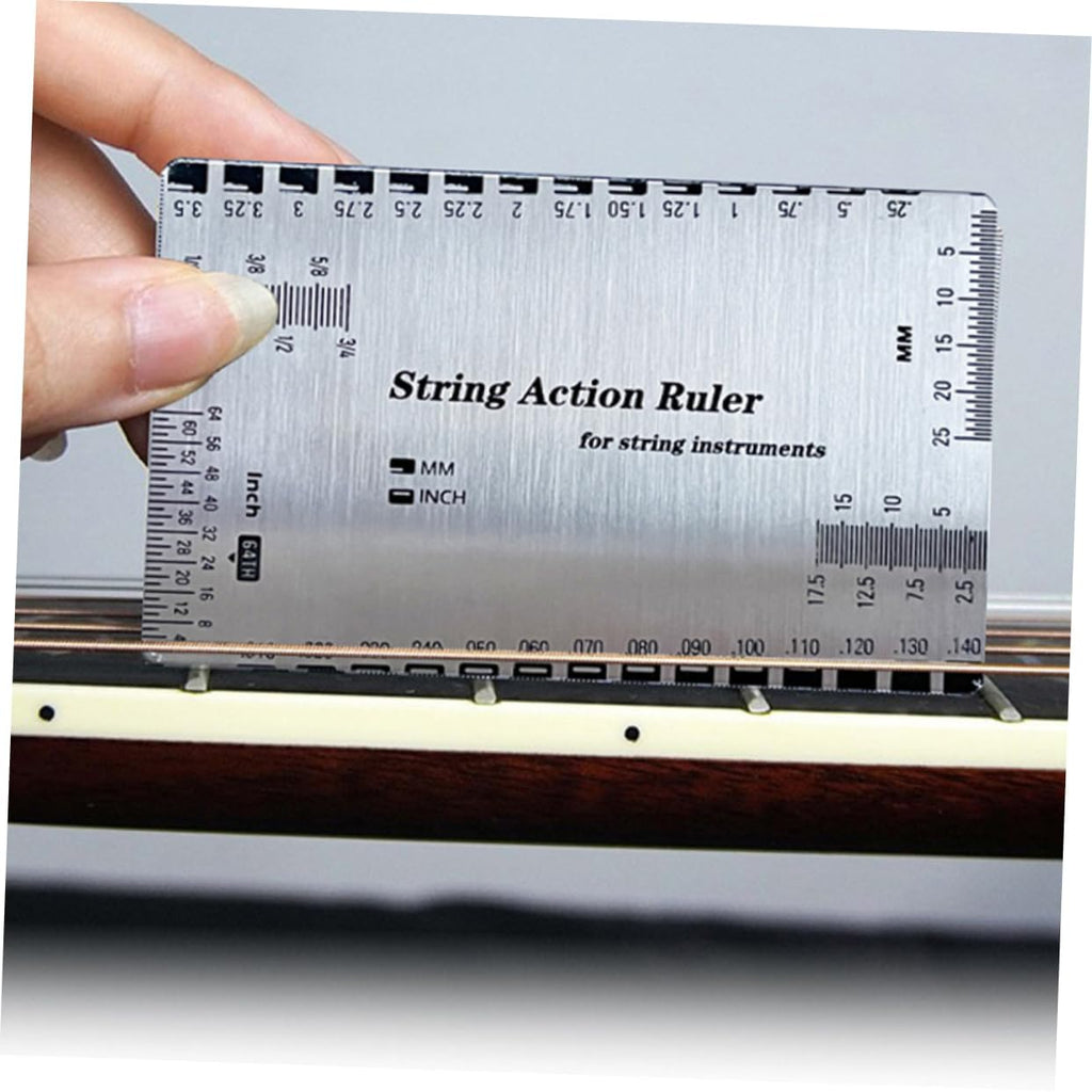Acoustic Guitar Setup Tool Metric Ruler String Gauge for Luthier Repair